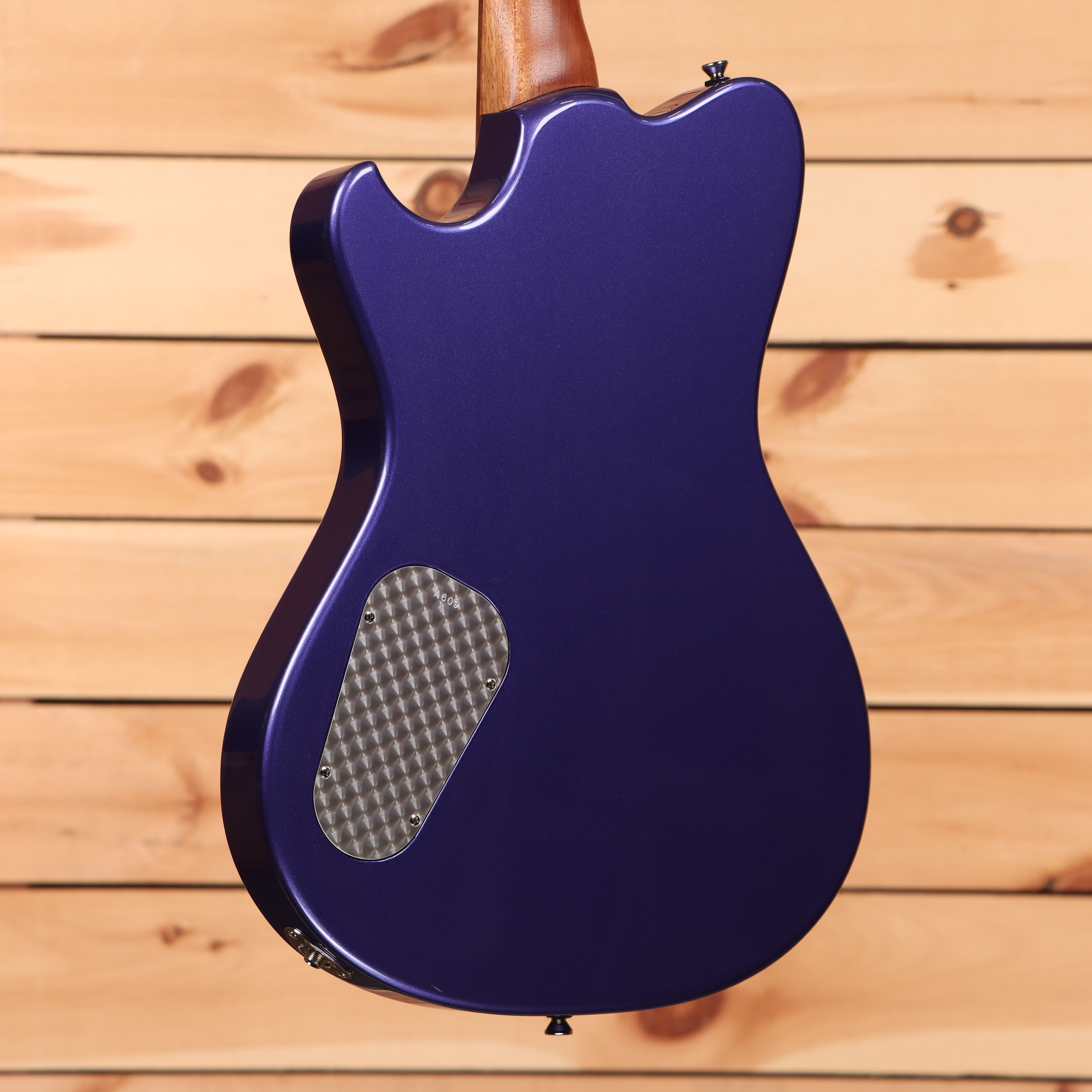 Powers A-Type Hardtail electric guitar Viola Purple with patterned pickguard