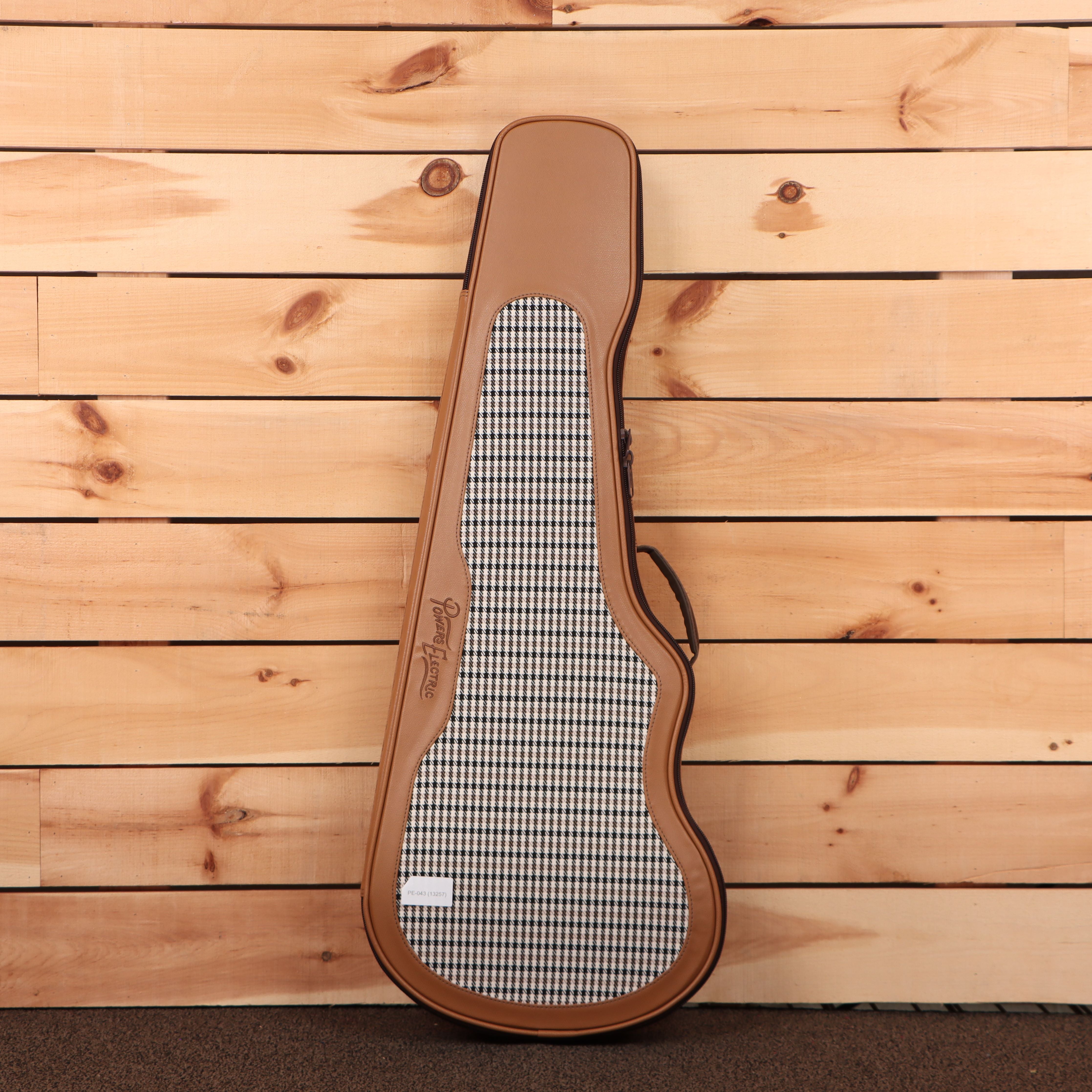 Powers Electric A-Type Hardtail Viola Purple electric viola case with checkered interior lining
