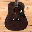 Gibson Dove Original M2M dreadnought acoustic guitar Trans Ebony with bird inlay pickguard