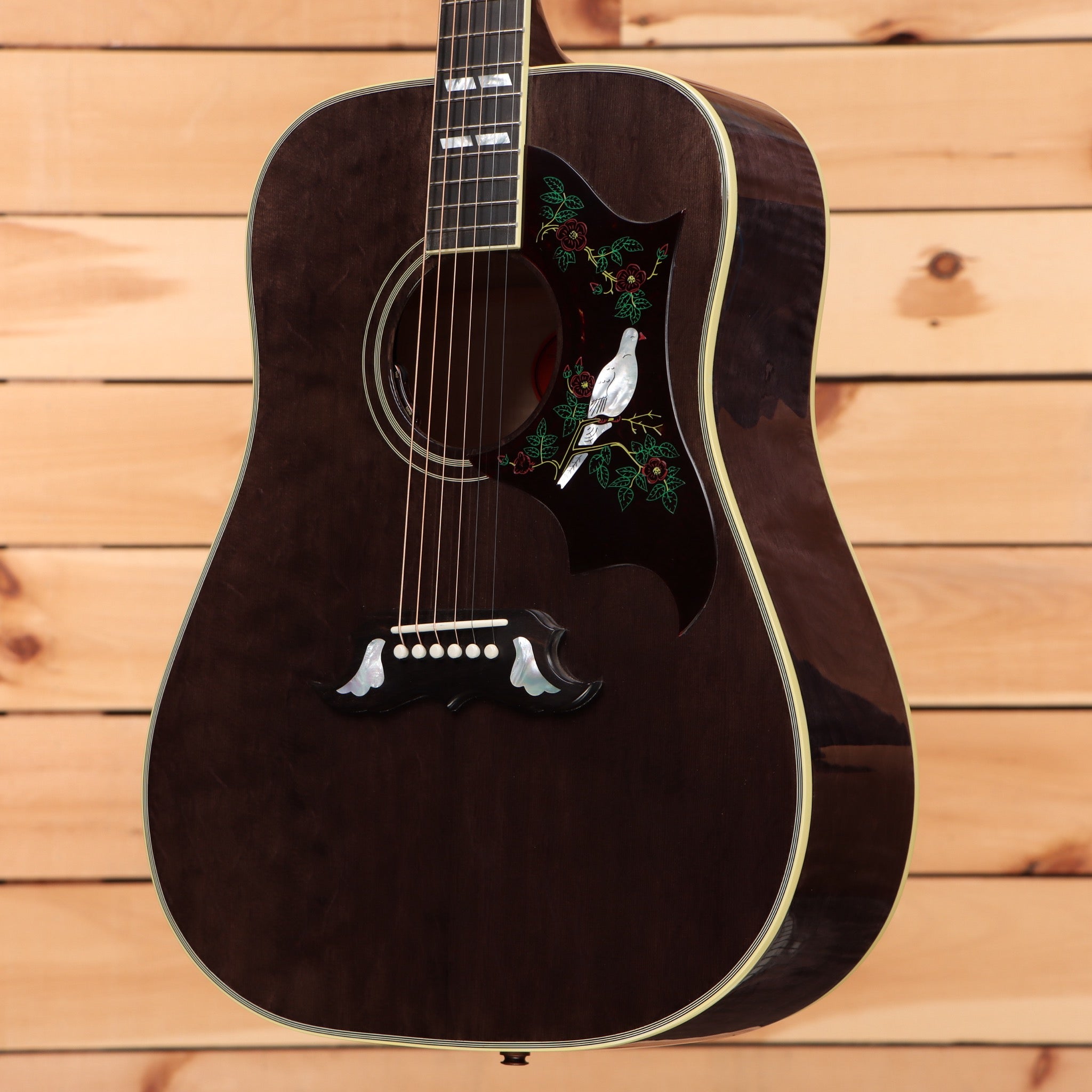 Gibson Dove Original acoustic guitar Trans Ebony with hummingbird pickguard inlay