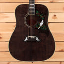 Gibson Dove Original acoustic guitar Trans Ebony with inlaid bird pickguard and 12-string configuration