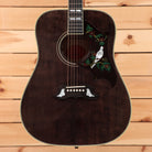 Gibson Dove Original acoustic guitar Trans Ebony with inlaid bird pickguard and 12-string configuration