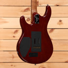 Ernie Ball Music Man Luke III HSS electric guitar Luscious Green with black pickguard and HSS pickups