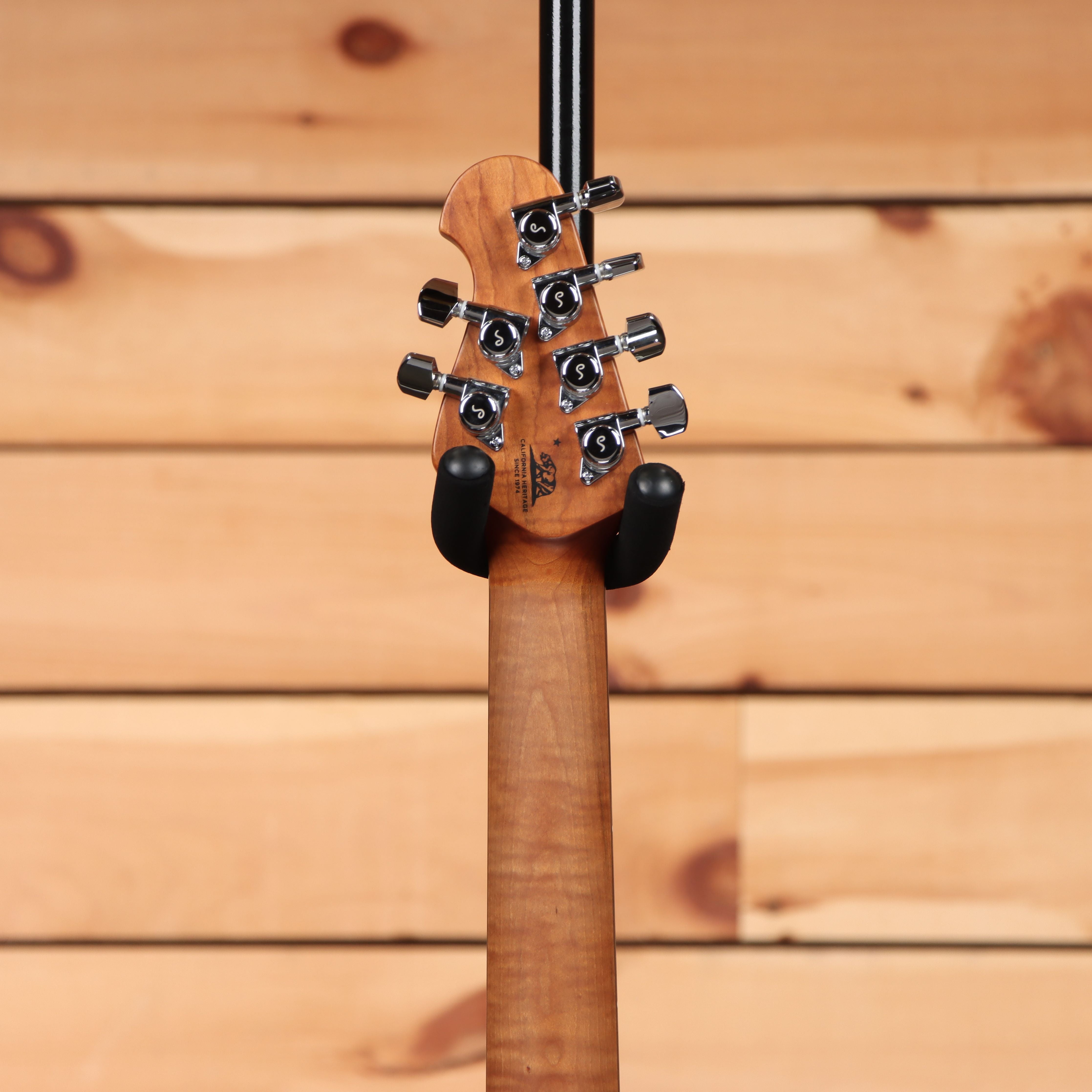 Ernie Ball Music Man Luke III HSS electric guitar Luscious Green with chrome tuning machines