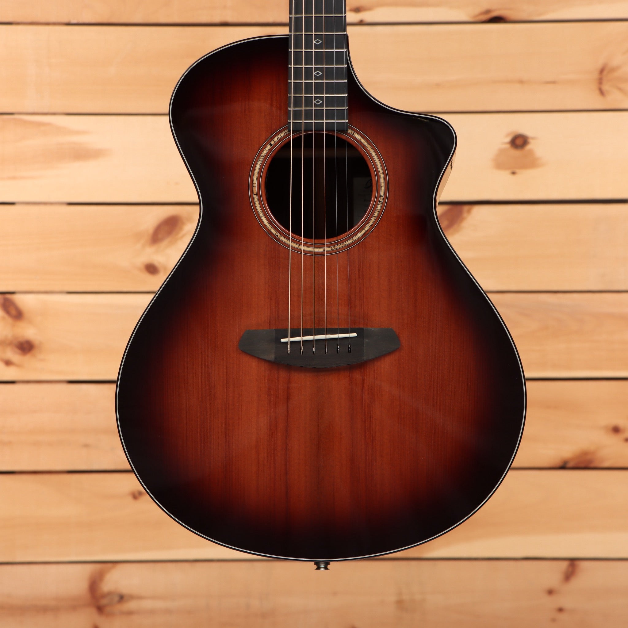 Pre-owned Breedlove Premier Concert acoustic guitar Edgeburst finish with cutaway body