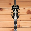 Pre-owned D'Angelico New Yorker semi-hollow electric guitar sunburst with gold hardware and block inlays