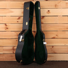 Santa Cruz Guitar Company D Model hardshell case black exterior green velvet interior with gold hardware latches