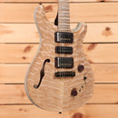 Paul Reed Smith Private Stock Special semi-hollow electric guitar natural whitewash with black grainfill back and dual humbuckers