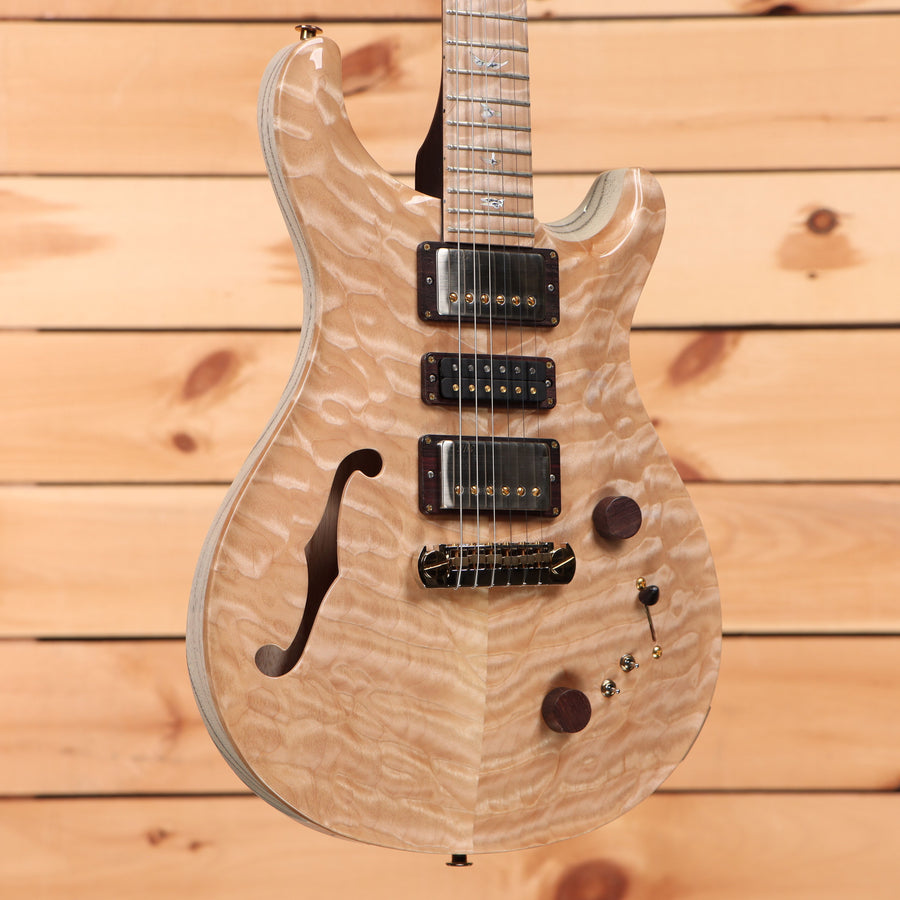 Paul Reed Smith Private Stock Special semi-hollow electric guitar natural whitewash with black grainfill back and dual humbuckers