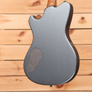 Powers A-Type Liquid Metal Chrome Blue electric guitar with textured pickguard