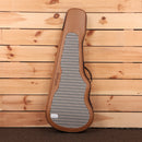 Powers Electric A-Type Liquid Metal Chrome Blue electric guitar with gingham fabric interior case