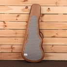 Powers Electric A-Type Liquid Metal Chrome Blue electric guitar with gingham fabric interior case