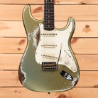 Fender Custom Shop Limited Levi Perry Masterbuilt 1962 Heavy Relic Stratocaster Super Aged Firemist Silver electric guitar with single-coil pickups
