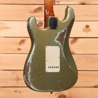 Fender Custom Shop Limited Levi Perry Masterbuilt 1962 Heavy Relic Stratocaster electric guitar Super Aged Firemist Silver with white pickguard