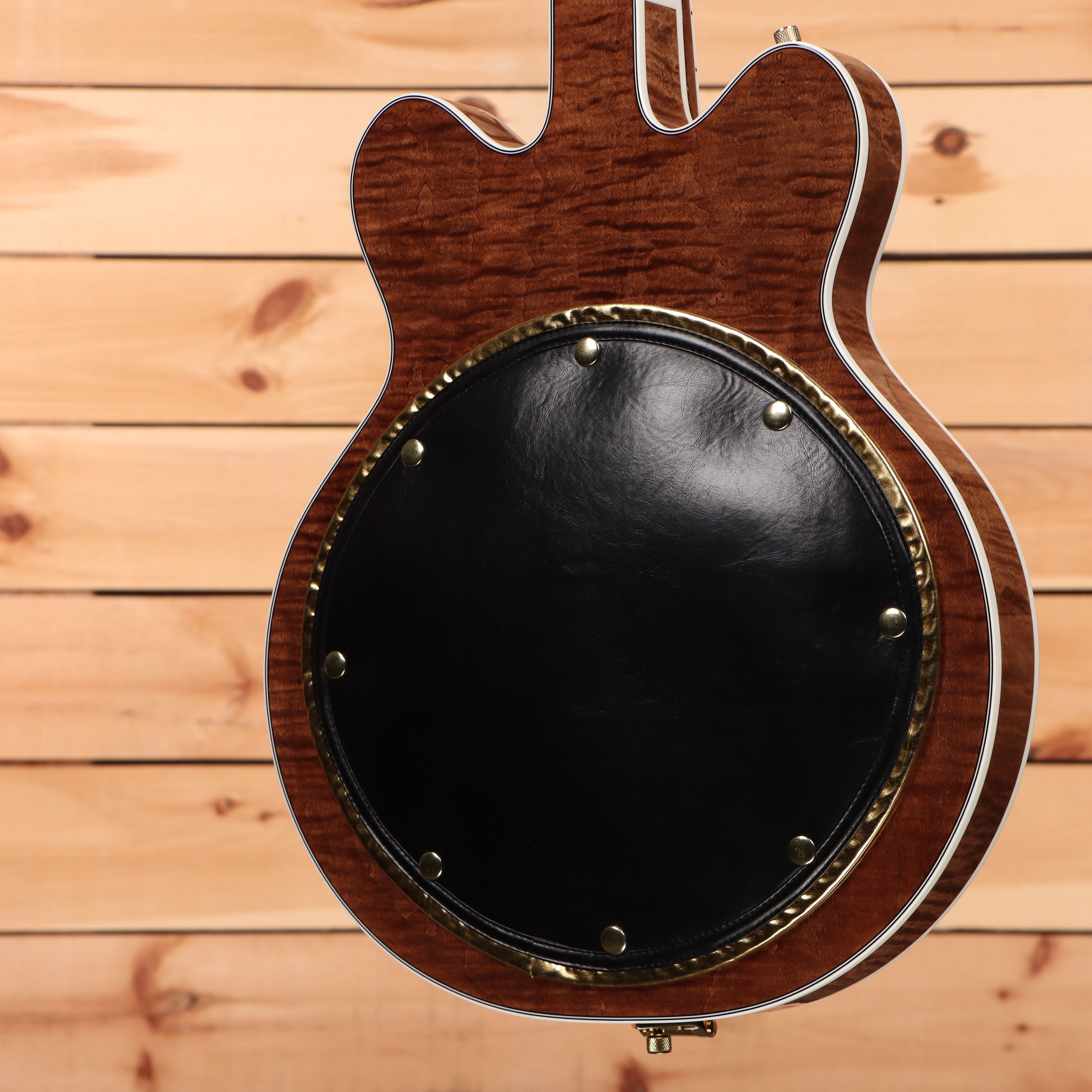 Gretsch Chad Henrichsen Masterbuilt Country Gentleman semi-hollow electric guitar walnut stain with black leather back plate