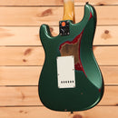 Fender Custom Shop Limited Fat 64 Stratocaster relic electric guitar Sherwood Metallic over Red Sparkle with white pickguard