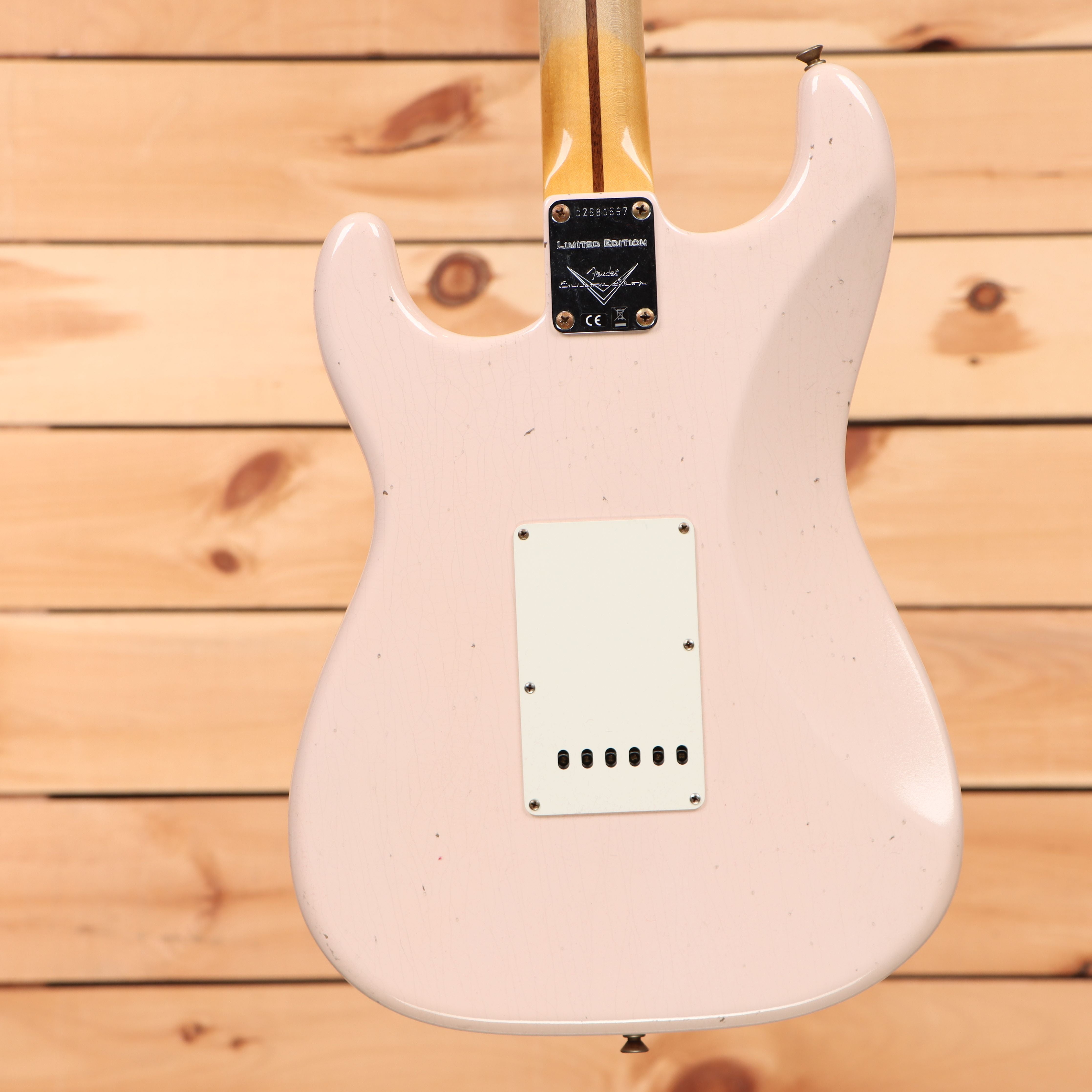 Fender Custom Shop Limited 1956 Stratocaster Journeyman Relic electric guitar super faded aged shell pink with white pickguard