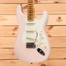 Fender Custom Shop Limited 1956 Stratocaster Journeyman Relic electric guitar Super Faded Aged Shell Pink with single-coil pickups