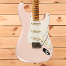 Fender Custom Shop Limited 1956 Stratocaster Journeyman Relic electric guitar super faded aged shell pink with single-coil pickups