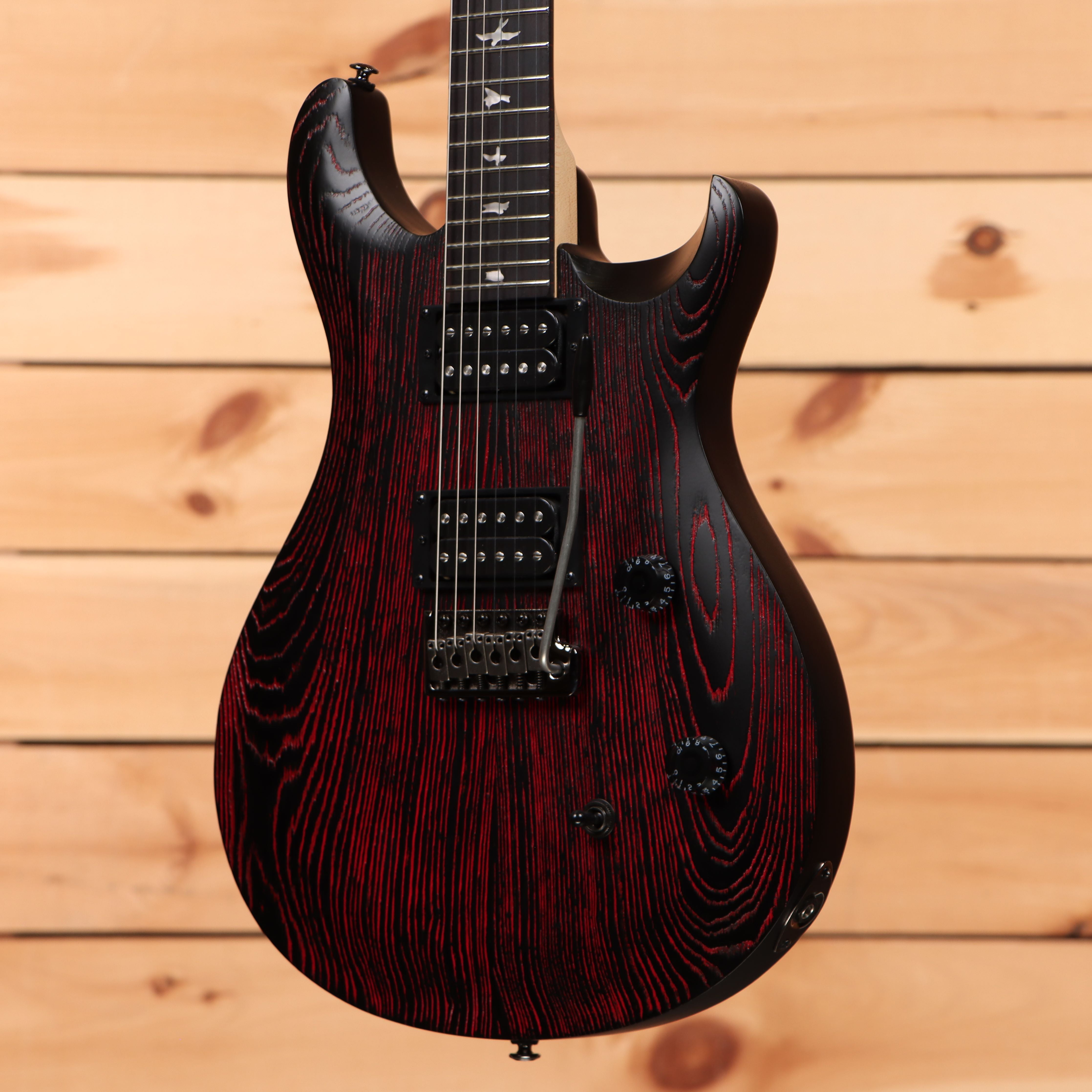 Paul Reed Smith Limited SE CE 24 electric guitar Sandblasted Red with flame maple top and dual humbuckers