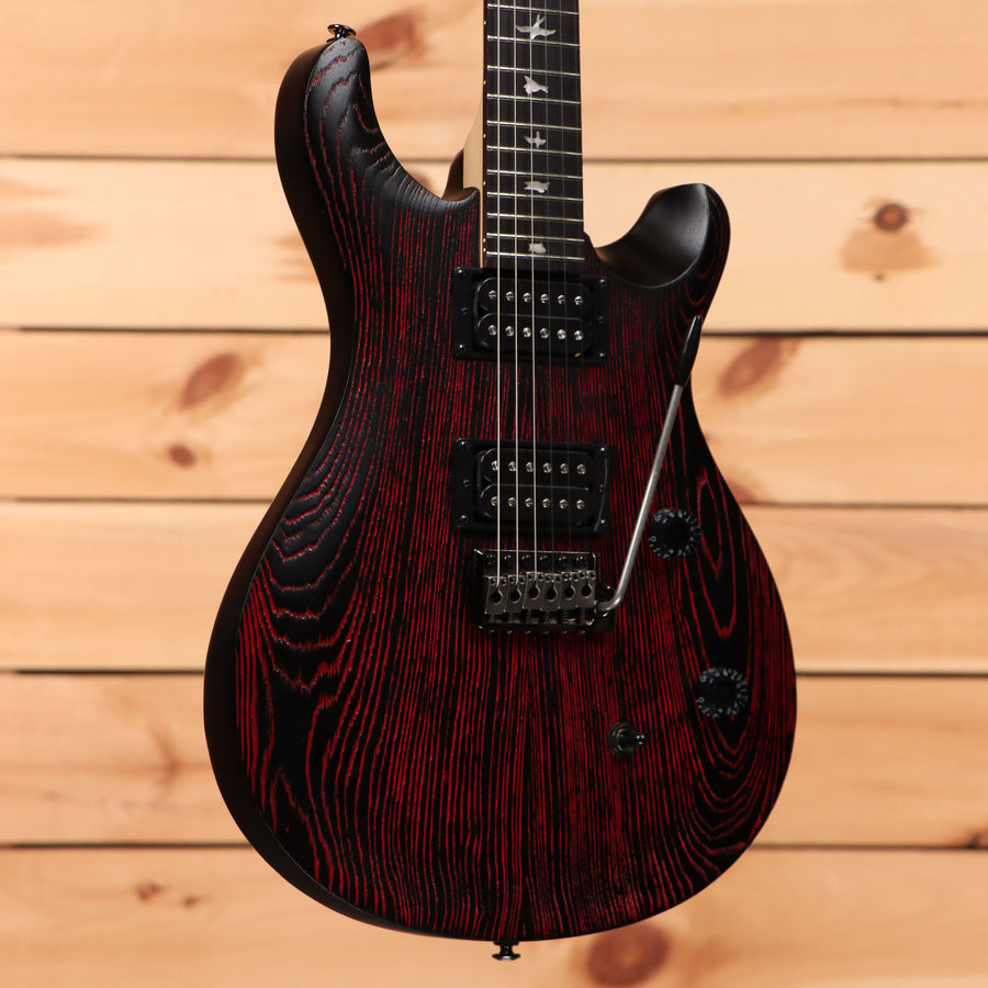 Paul Reed Smith Limited SE CE 24 electric guitar Sandblasted Red with dual humbuckers and figured wood grain finish