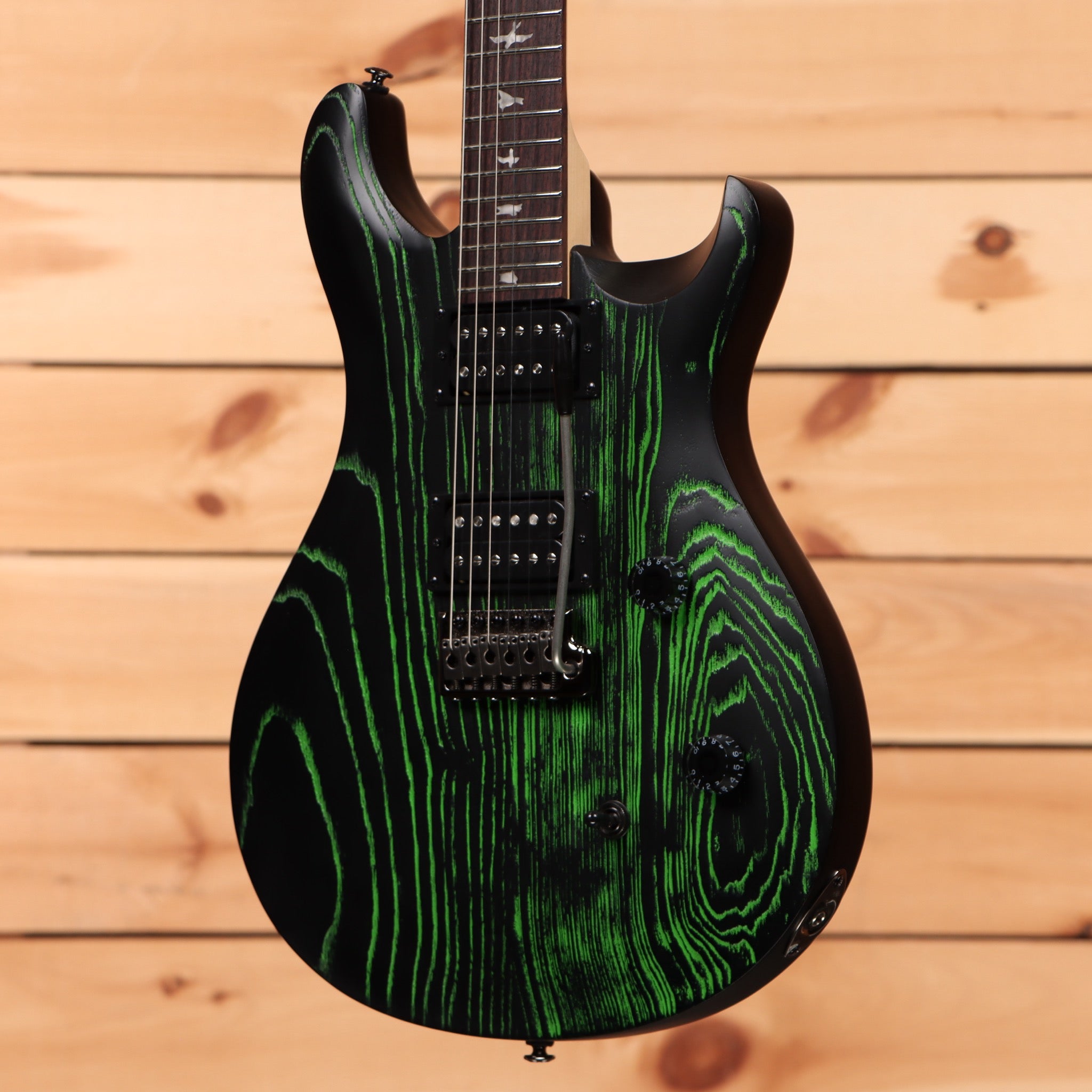 Paul Reed Smith Limited SE CE 24 electric guitar sandblasted green with figured maple top and humbuckers