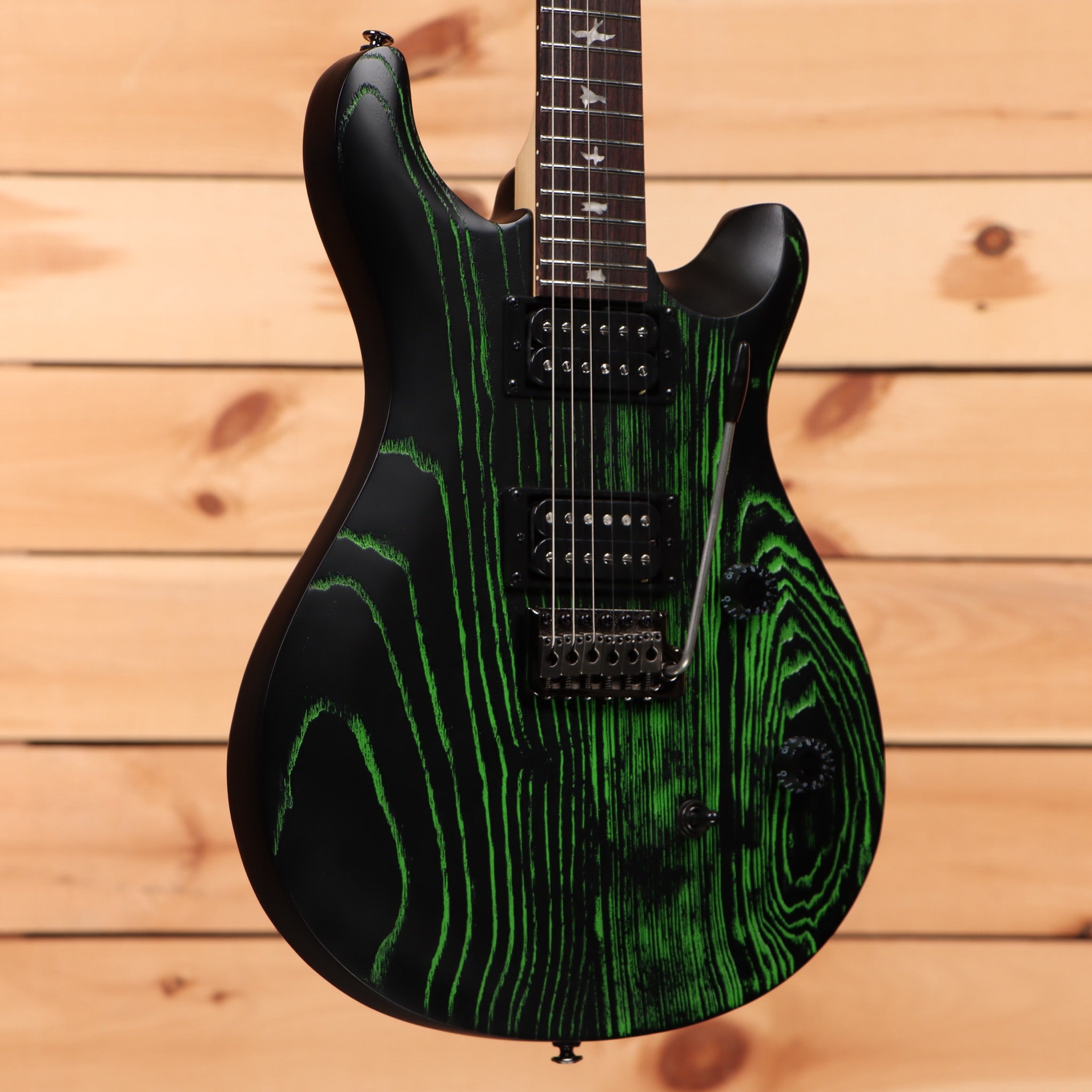 Paul Reed Smith Limited SE CE 24 electric guitar sandblasted green with humbucker pickups and maple neck