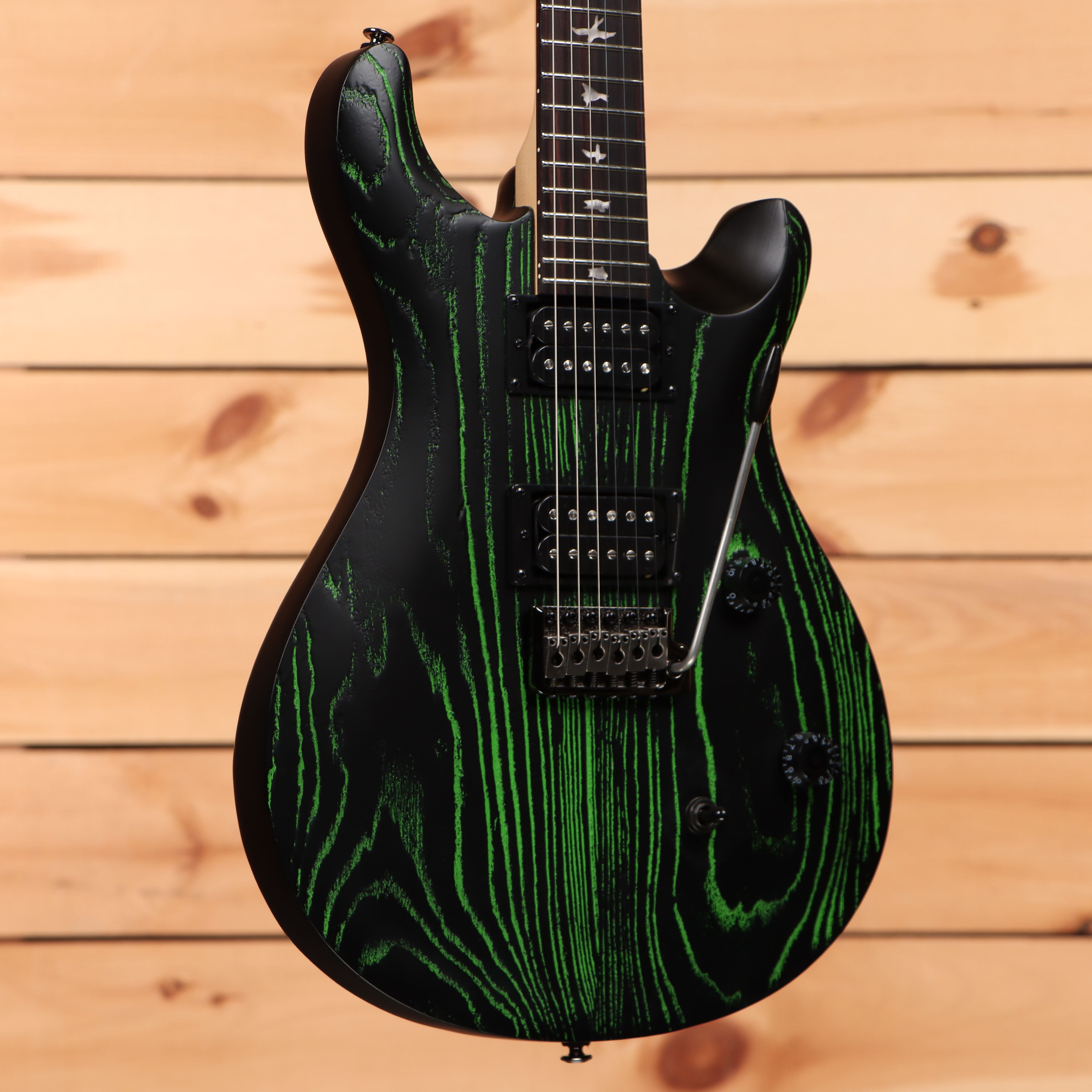 Paul Reed Smith Limited SE CE 24 electric guitar sandblasted green with humbucker pickups and tremolo bridge