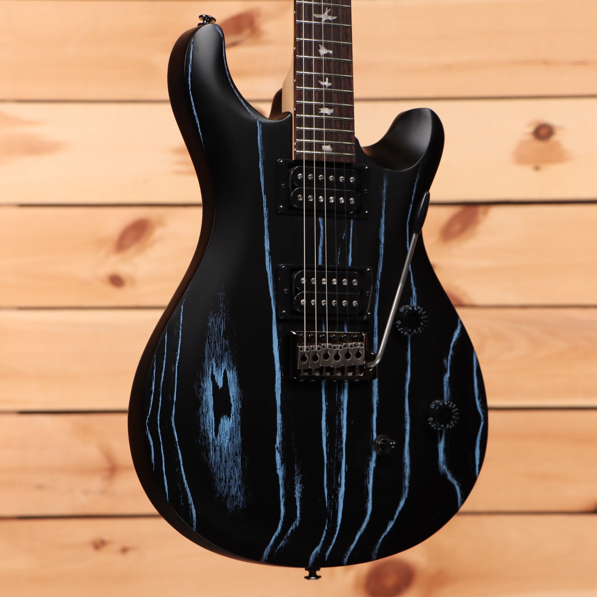 Paul Reed Smith Limited SE CE 24 electric guitar Sandblasted Blue with humbucker pickups and cutaway body