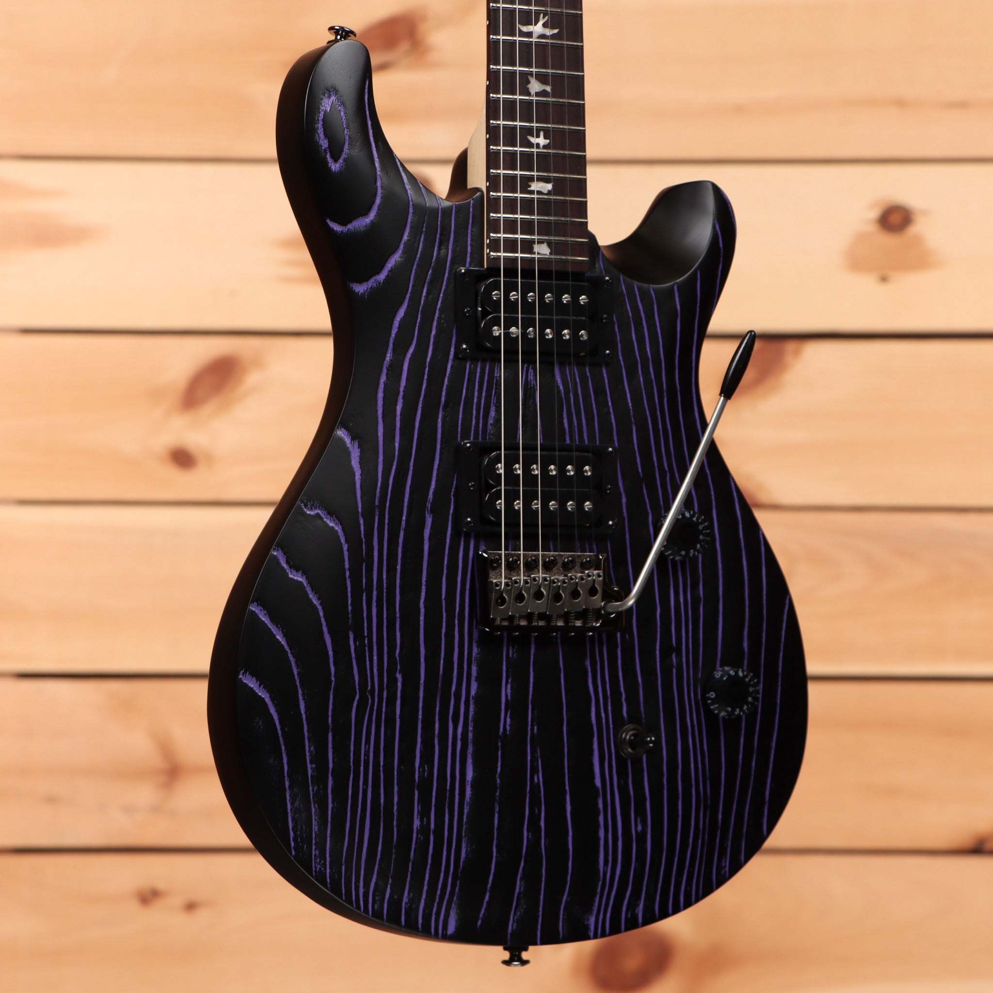 Paul Reed Smith SE CE 24 electric guitar sandblasted purple with dual humbuckers and bird inlay