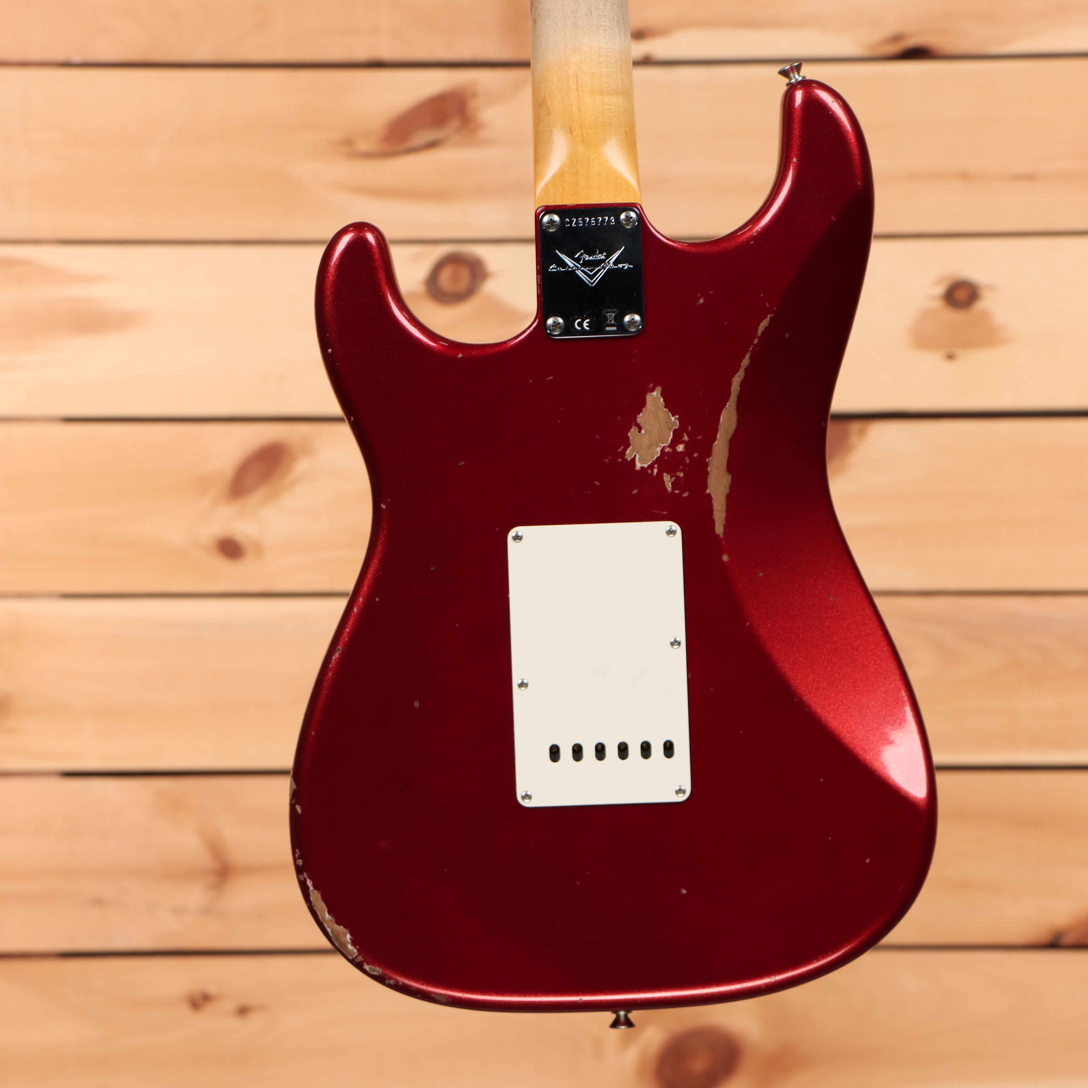 Fender Custom Shop Righteous Reissue Late 1962 Stratocaster relic electric guitar Fire Mist Red with single-coil pickups