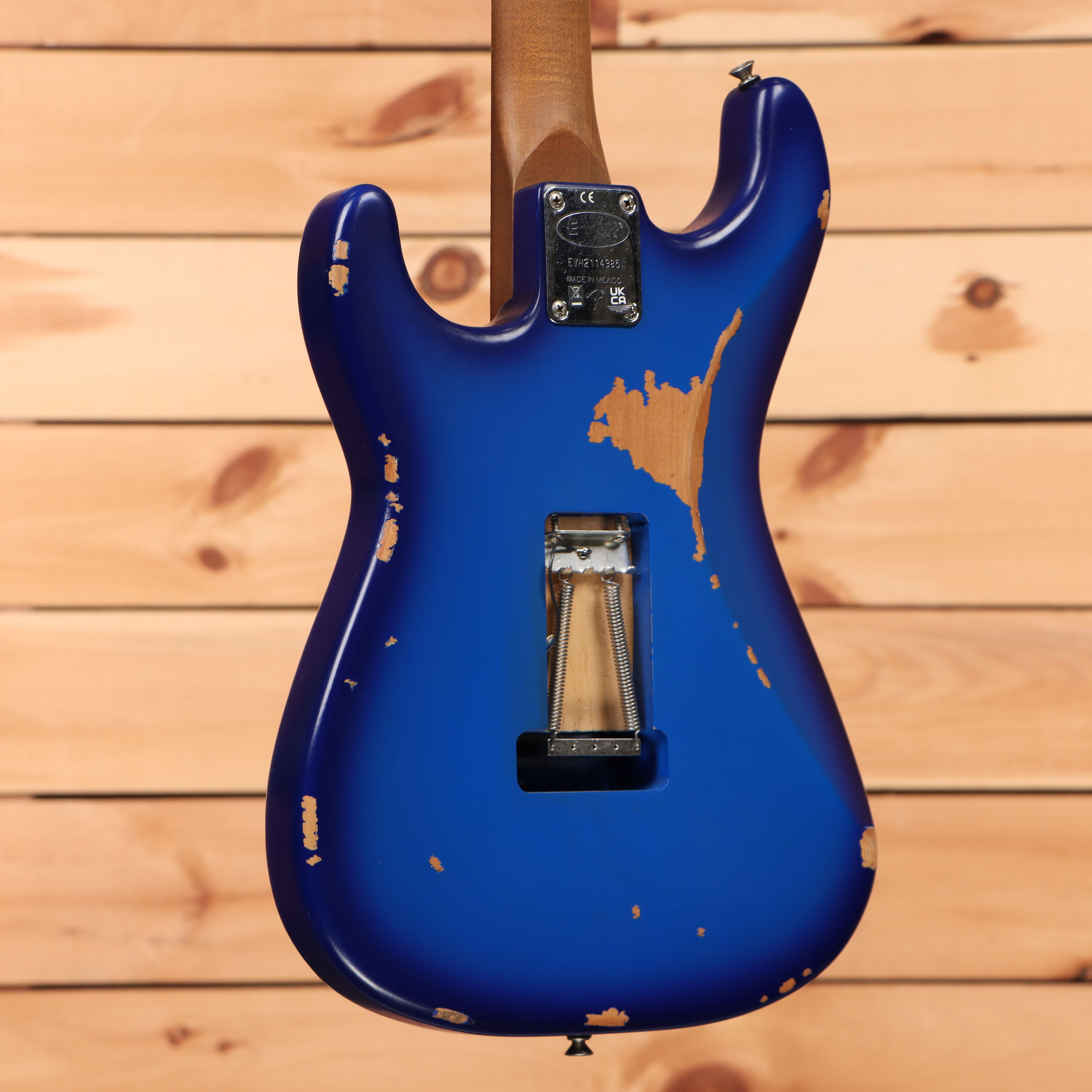 EVH Limited Frankenstein Relic Series electric guitar Blueburst with aged finish and single-coil pickups