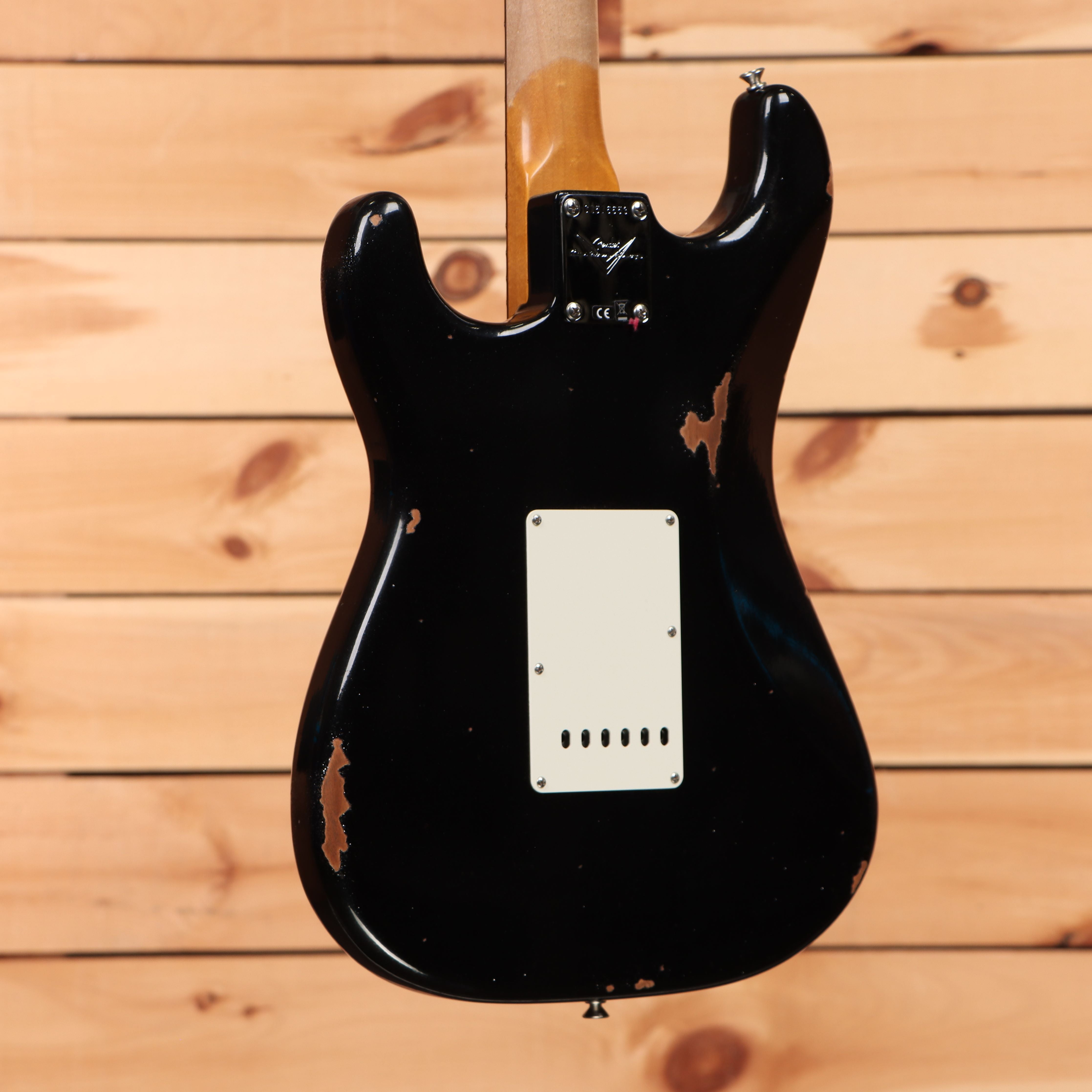Fender Custom Shop Righteous Reissue Late 1962 Stratocaster relic aged black sparkle electric guitar with white pickguard