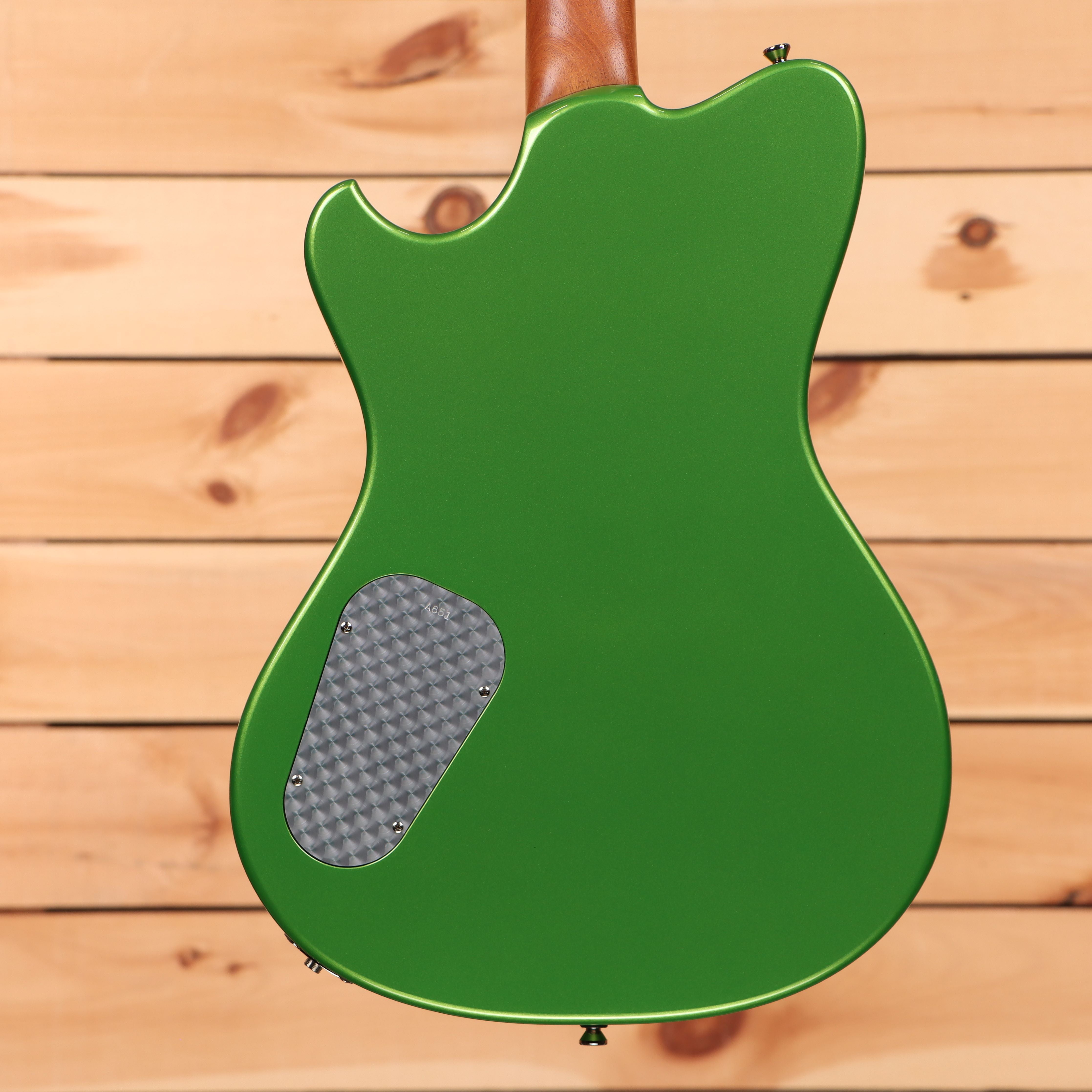 Powers A-Type Java Green Metallic electric guitar with textured pickguard