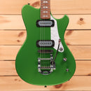 Powers Electric A-Type Java Green Metallic electric guitar with dual black humbucker pickups
