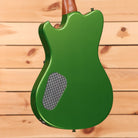 Powers A-Type Java Green Metallic electric guitar with single-cutaway body and mesh pickguard