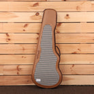 Powers Electric A-Type Java Green Metallic electric guitar with houndstooth fabric interior case