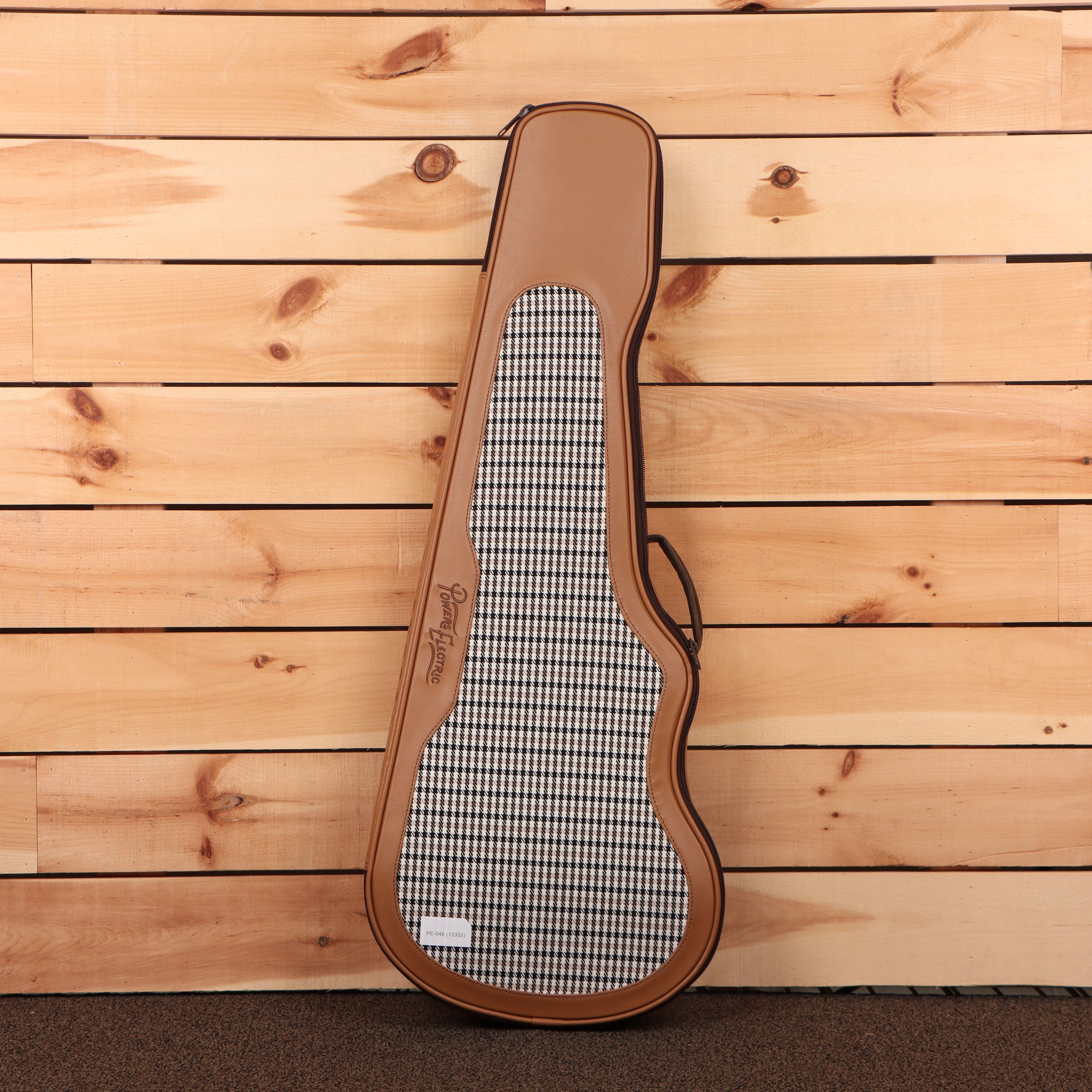 Powers Electric A-Type Select electric guitar Shadow Black with houndstooth pattern pickguard