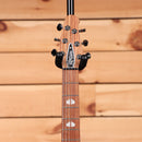 Powers Electric A-Type Java Green Metallic electric bass guitar with black hardware and rosewood fretboard