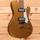 Powers Electric A-Type Hardtail Golden Yellow Metallic electric guitar with dual humbucker pickups