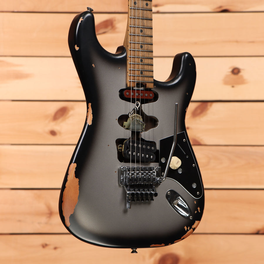 EVH Limited Frankenstein Relic Series electric guitar Silverburst with Floyd Rose tremolo bridge