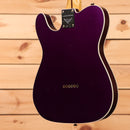 Fender Custom Shop Limited Reverse 1950s Telecaster Custom Relic electric guitar faded aged purple metallic with white binding