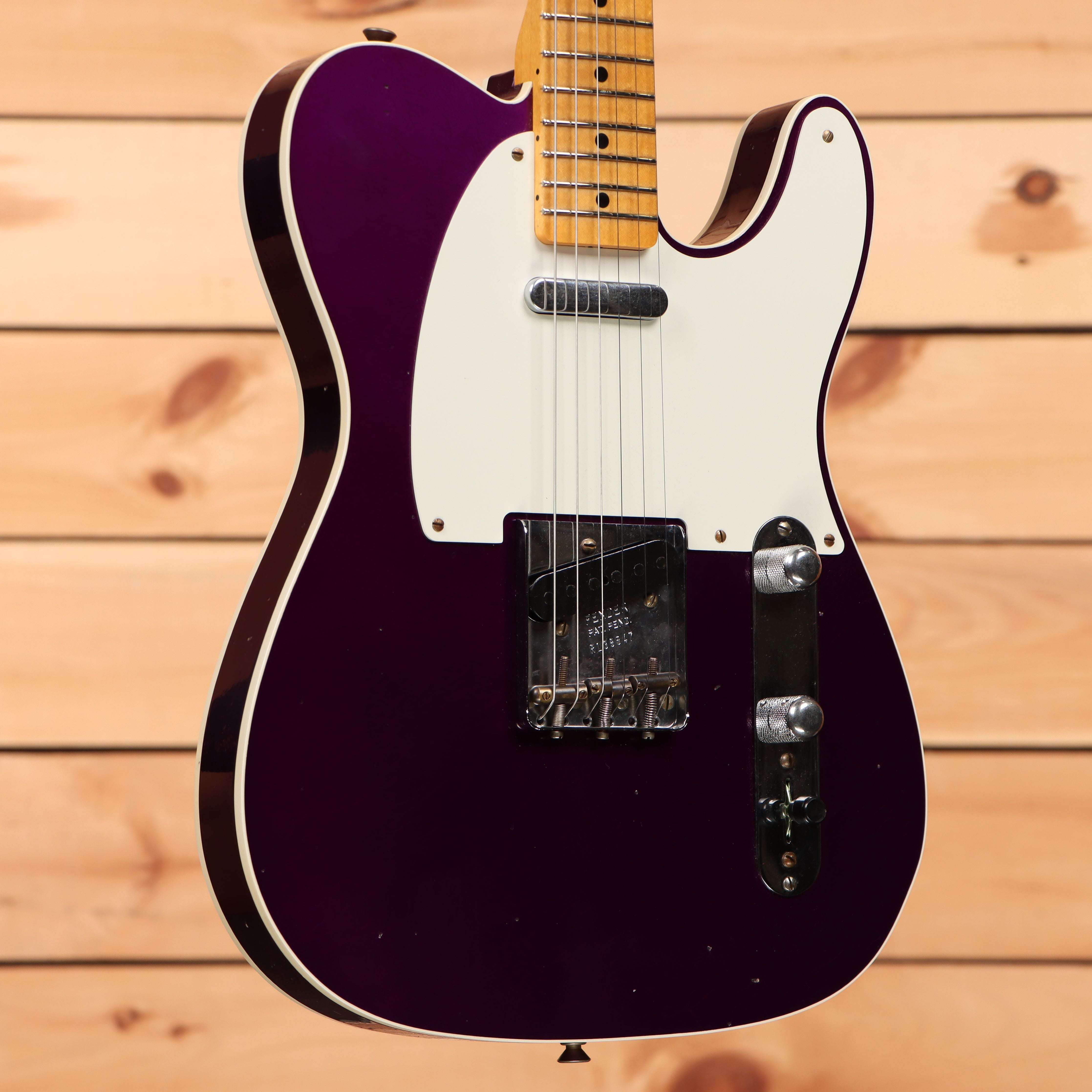 Fender Custom Shop Limited Reverse 1950s Telecaster Custom electric guitar Faded Aged Purple Metallic with maple neck