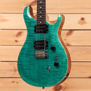 Paul Reed Smith SE Custom 2408 electric guitar Turquoise with flamed maple top and dual humbuckers