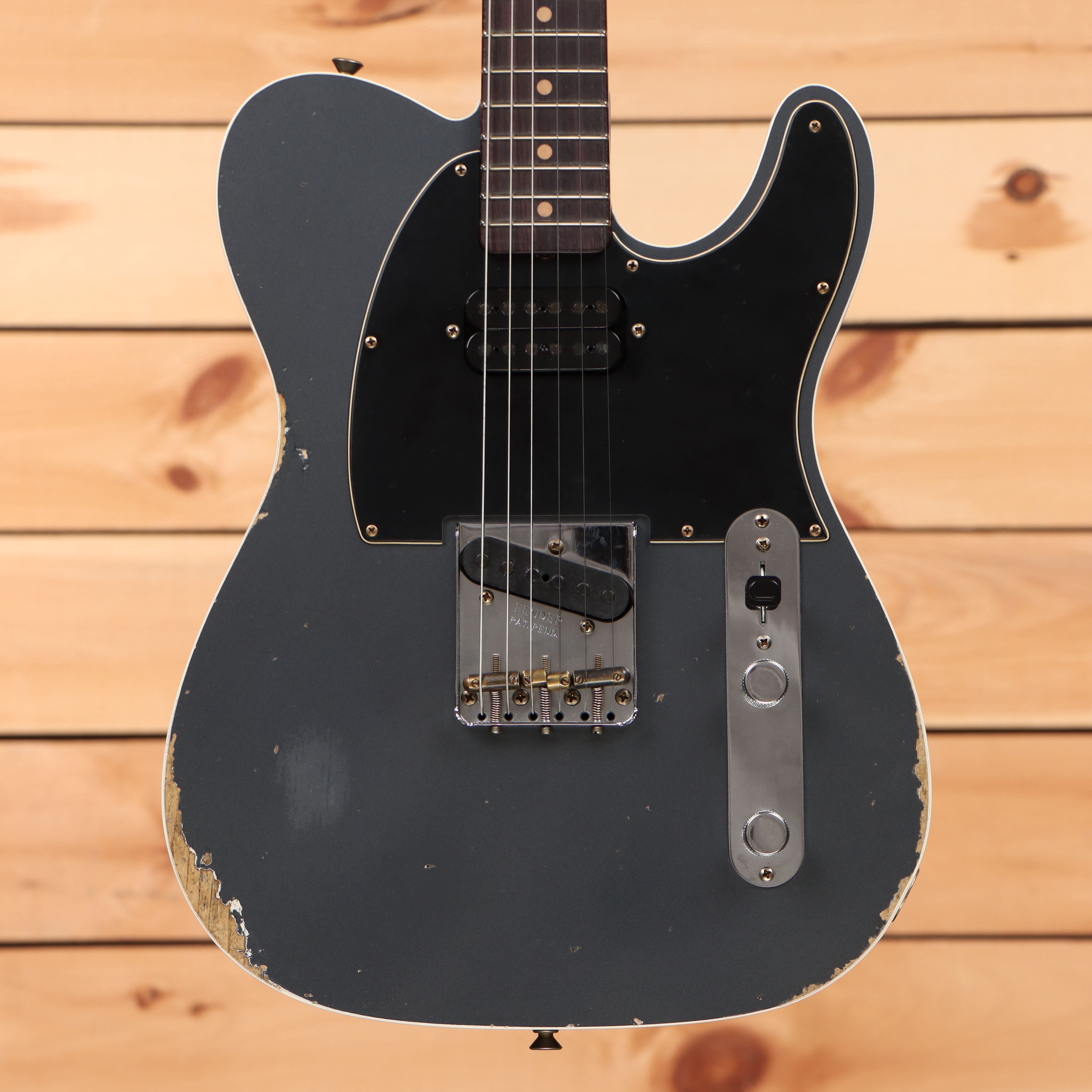 Fender Custom Shop Limited HS Telecaster electric guitar Aged Charcoal Frost Metallic relic finish with single-coil pickups