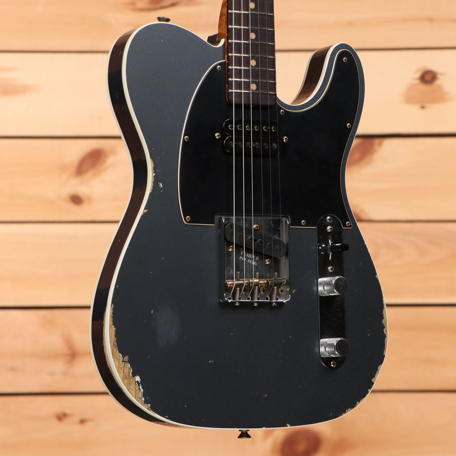 Fender Custom Shop Limited HS Telecaster Custom electric guitar Aged Charcoal Frost Metallic relic finish with dual humbuckers