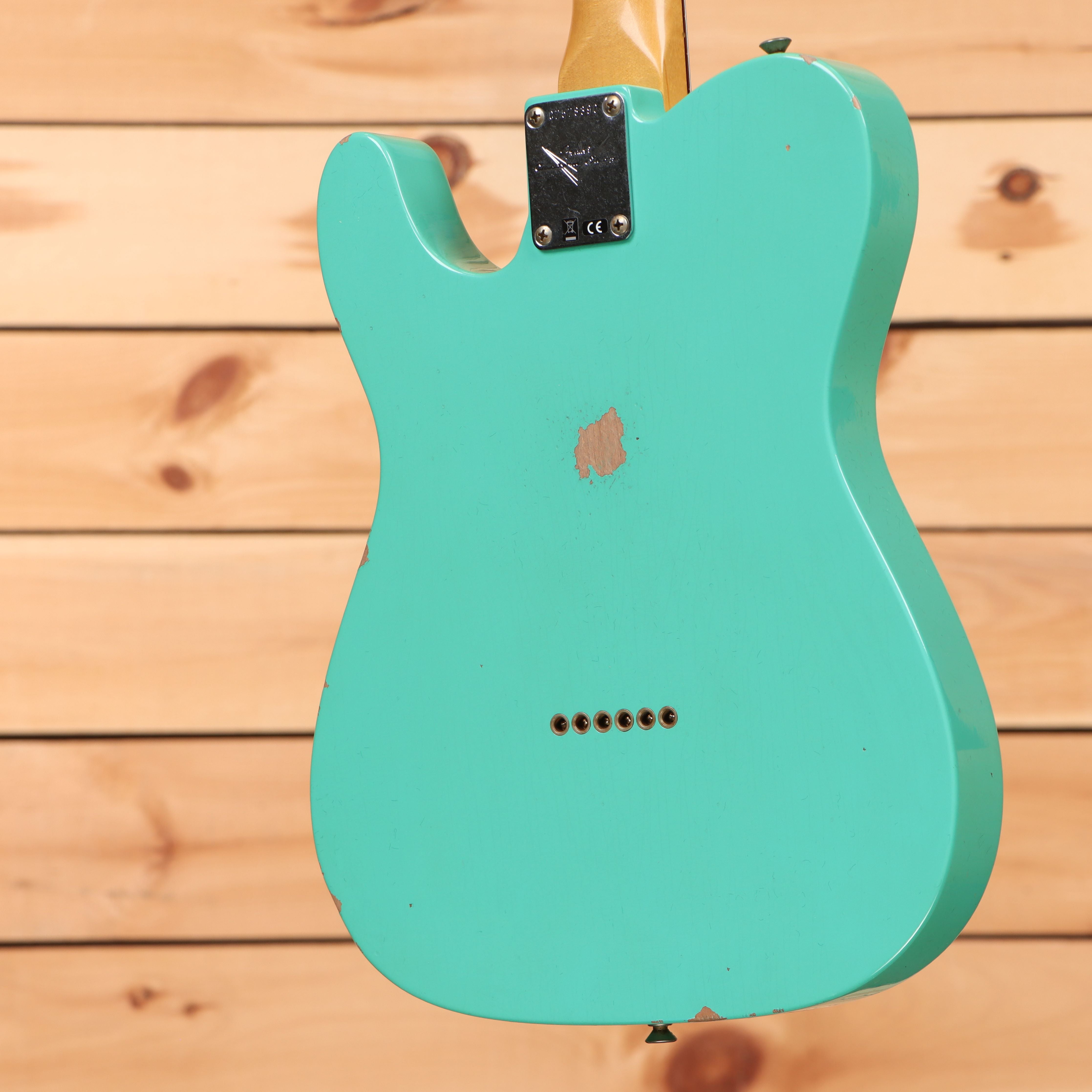 Fender Custom Shop 1964 Telecaster Relic electric guitar aged sea foam green with single-coil pickups