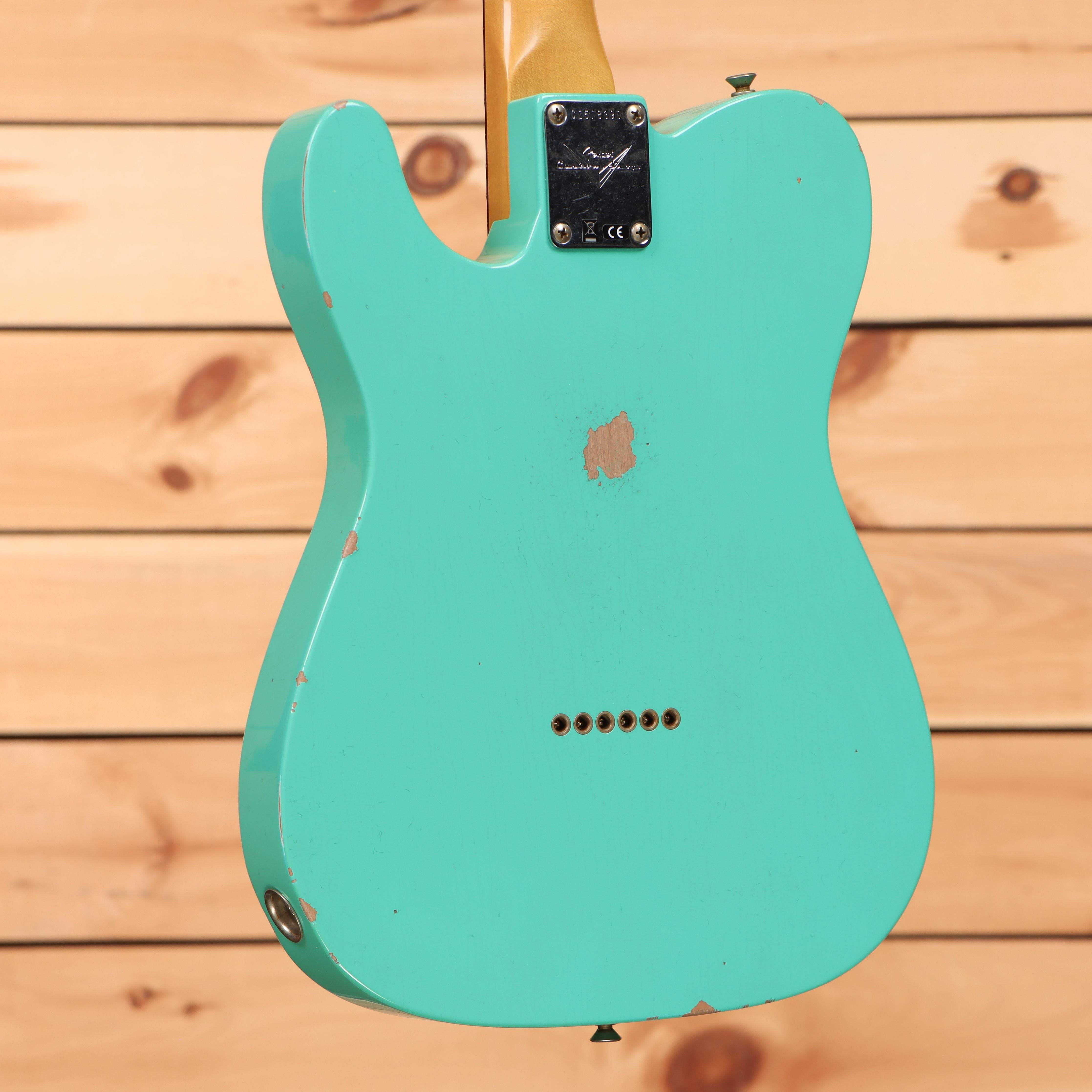 Fender Custom Shop 1964 Telecaster Relic electric guitar aged sea foam green with single-coil pickups