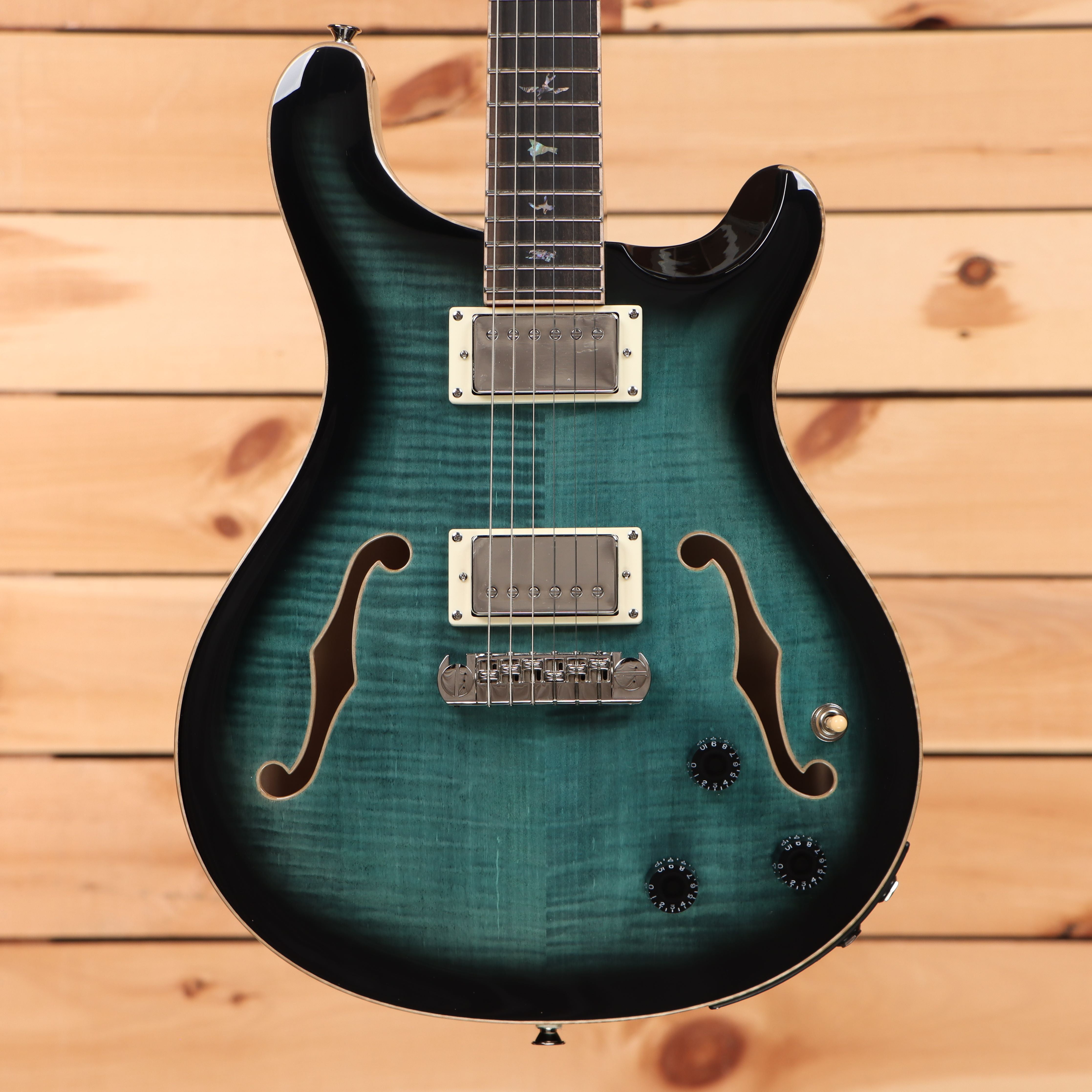 Paul Reed Smith SE Hollowbody II Piezo semi-hollow electric guitar Peacock Blue Burst with dual humbuckers