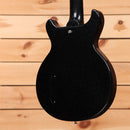 Gibson 1958 Les Paul Junior Doublecut VOS electric guitar Ebony Sparkle with P90 pickup and semi-hollow body
